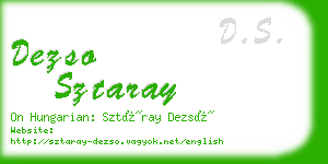 dezso sztaray business card